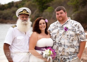 Captain John Big Beard Macy with Michelle and James