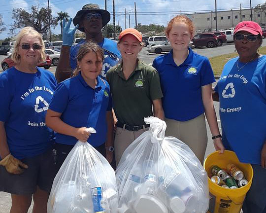 Volunteers at st croix recycling