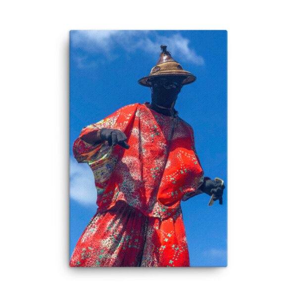 Moko Jumbie Against Blue Sky 24x36 Canvas