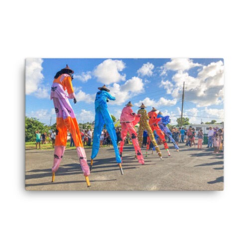 Dancing Mocko Jumbies 24x36 Canvas