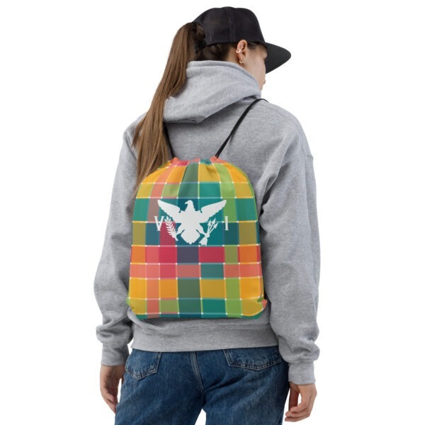 VI Eagle & USVI Madras Inspired Drawstring bag - Image 2