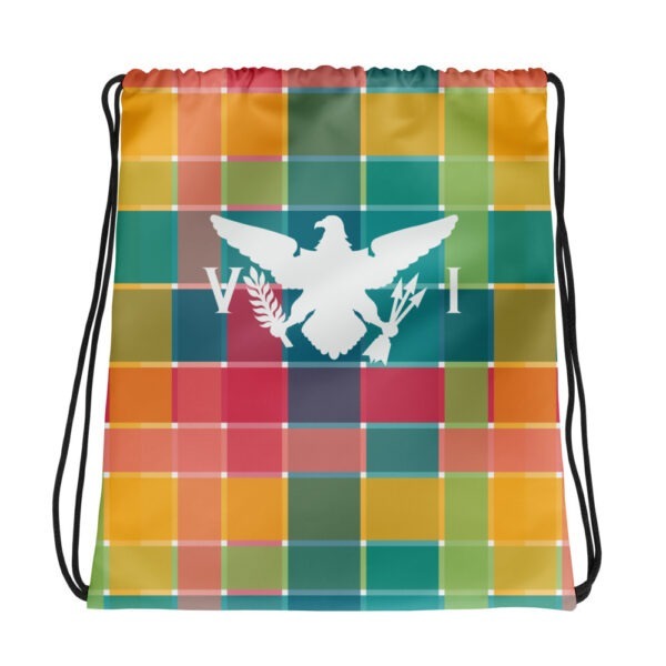 VI Eagle & USVI Madras Inspired Drawstring bag
