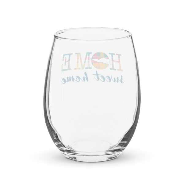 Home Sweet Home St Croix VI Madras Inspired Stemless wine glass - Image 2