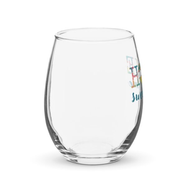 Home Sweet Home St Croix VI Madras Inspired Stemless wine glass - Image 4