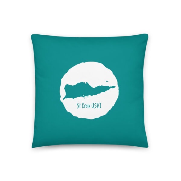 LOVE St Croix White on Blue Reversible Pillow (two sizes to choose from) - Image 3