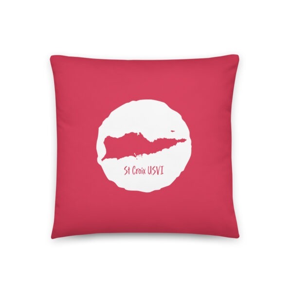 LOVE St Croix Coral on White Reversible Pillow (two sizes to choose from) - Image 3