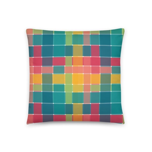 White USVI Flag on VI Madras Inspired Reversible Pillow (two sizes to choose from) - Image 3