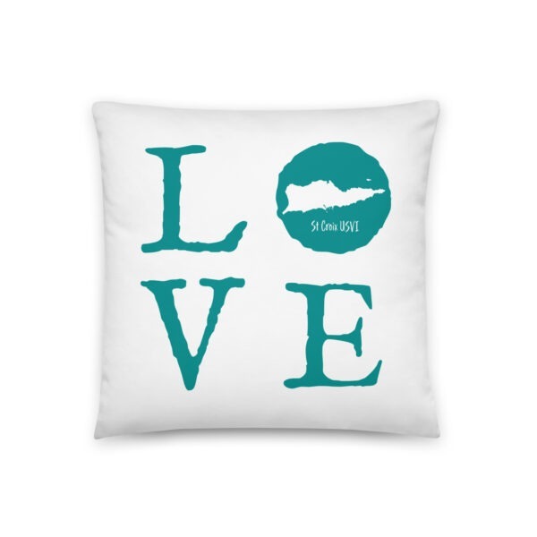 LOVE St Croix Blue on White Reversible Pillow (two sizes to choose from) - Image 2