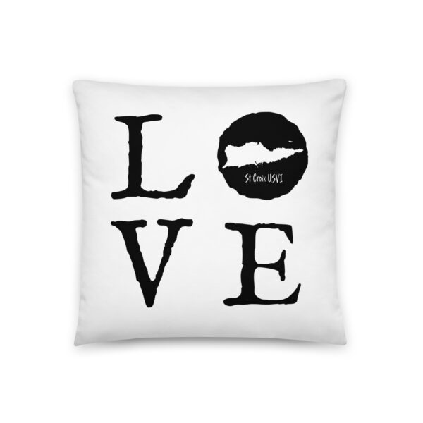 LOVE St Croix Black on White Reversible Pillow (two sizes to choose from) - Image 2