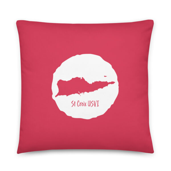 LOVE St Croix White on Coral Reversible Pillow (two sizes to choose from) - Image 4