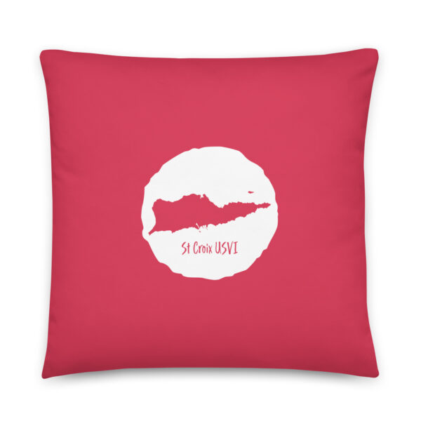 LOVE St Croix Coral on White Reversible Pillow (two sizes to choose from) - Image 4