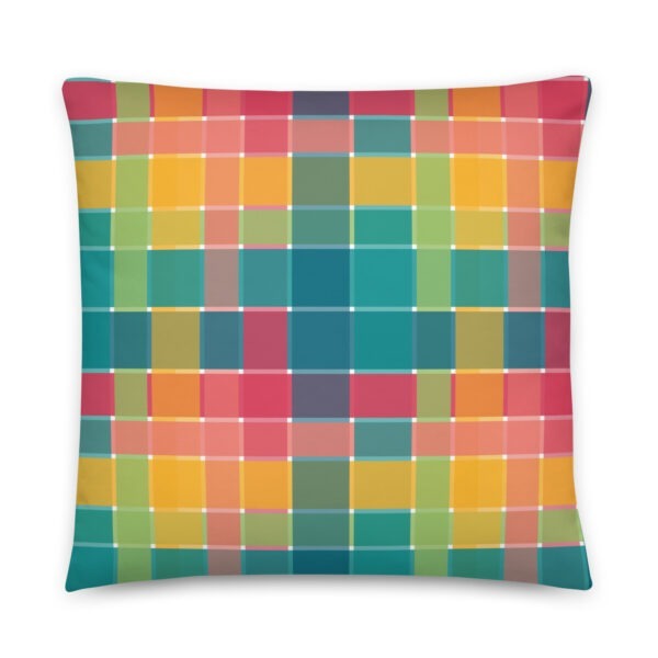 LOVE St Croix White on VI Madras Inspired Reversible Pillow (two sizes) - Image 4