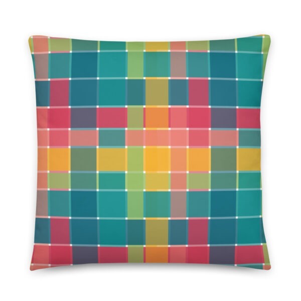 White USVI Flag on VI Madras Inspired Reversible Pillow (two sizes to choose from) - Image 4