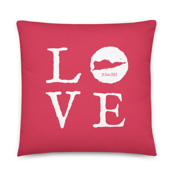 LOVE St Croix White on Coral Reversible Pillow (two sizes to choose from)
