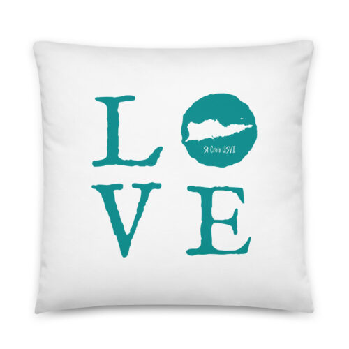 LOVE St Croix Blue on White Reversible Pillow (two sizes to choose from)
