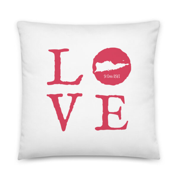 LOVE St Croix Coral on White Reversible Pillow (two sizes to choose from)