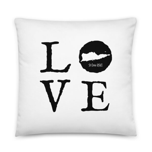 LOVE St Croix Black on White Reversible Pillow (two sizes to choose from)