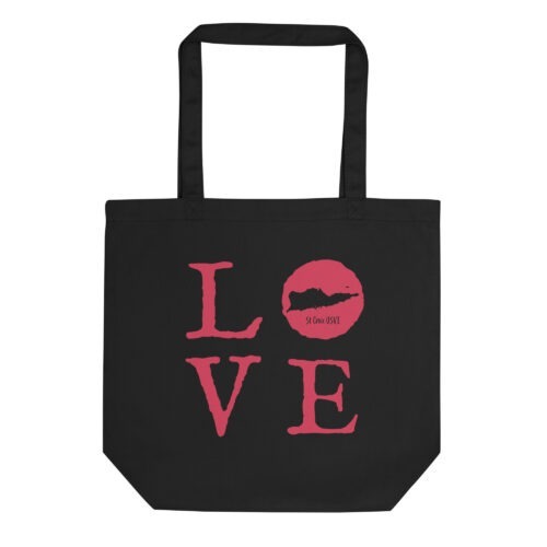 LOVE St Croix cutout Black Eco Tote Bag