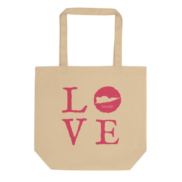 LOVE St Croix cutout Natural Eco Tote Bag