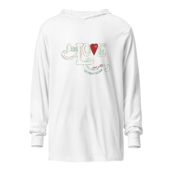 One Love Hand-lettered Unisex Hooded long-sleeve tee - Image 6
