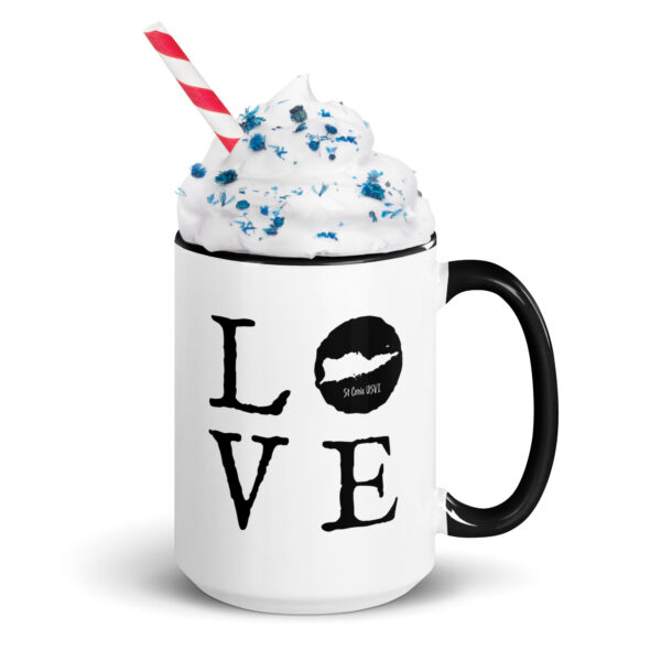 LOVE St Croix black on white Mug with black color inside