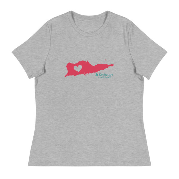 St Croix Island Heart cut out Women's Relaxed T-Shirt (multiple color options) - Image 7