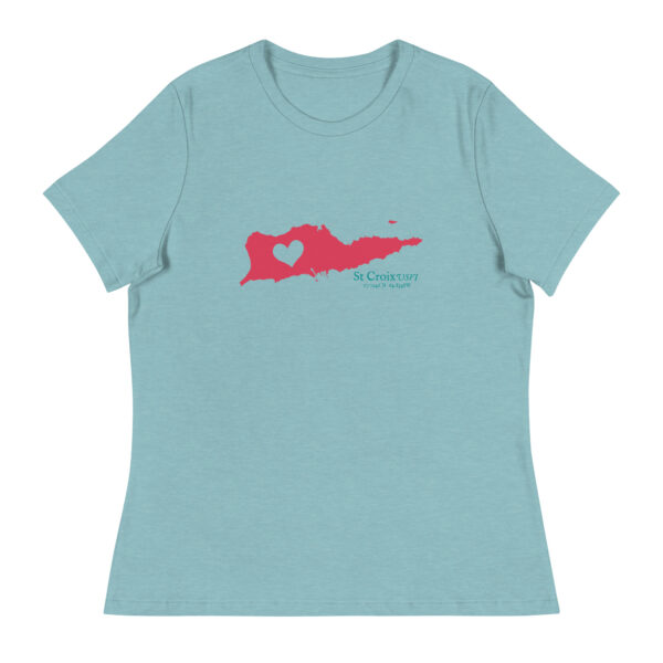 St Croix Island Heart cut out Women's Relaxed T-Shirt (multiple color options) - Image 6