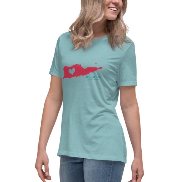 St Croix Island Heart cut out Women's Relaxed T-Shirt (multiple color options) - Image 3