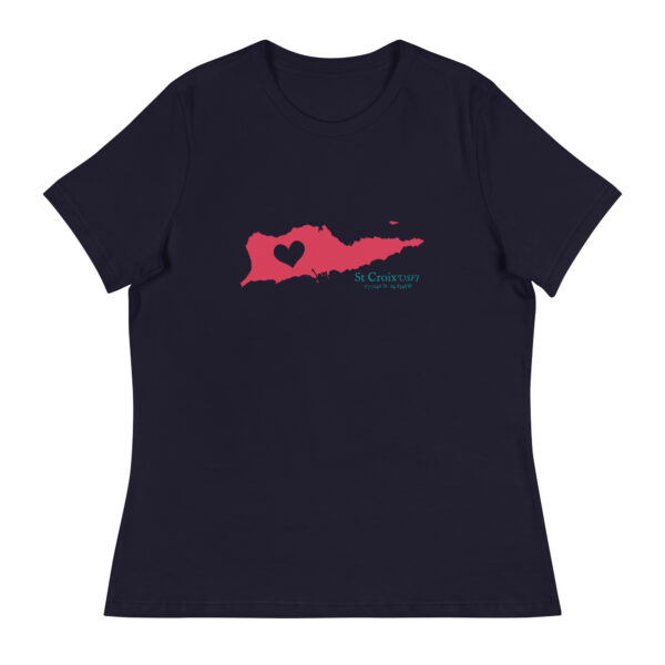 St Croix Island Heart cut out Women's Relaxed T-Shirt (multiple color options) - Image 5