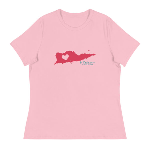 St Croix Island Heart cut out Women's Relaxed T-Shirt (multiple color options) - Image 8