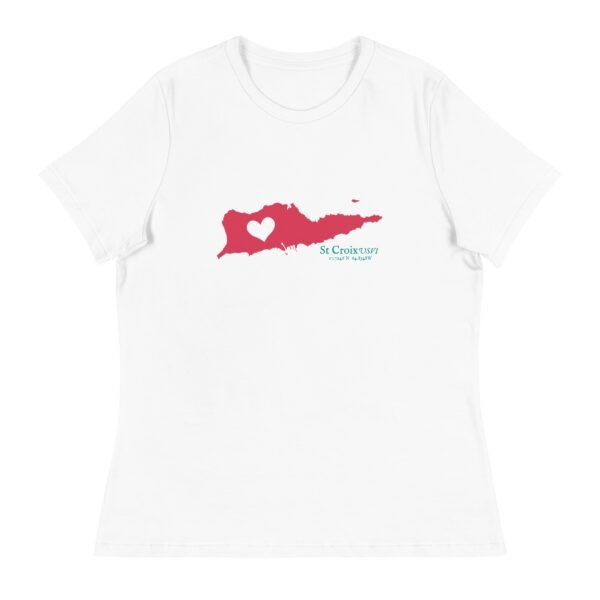 St Croix Island Heart cut out Women's Relaxed T-Shirt (multiple color options) - Image 9