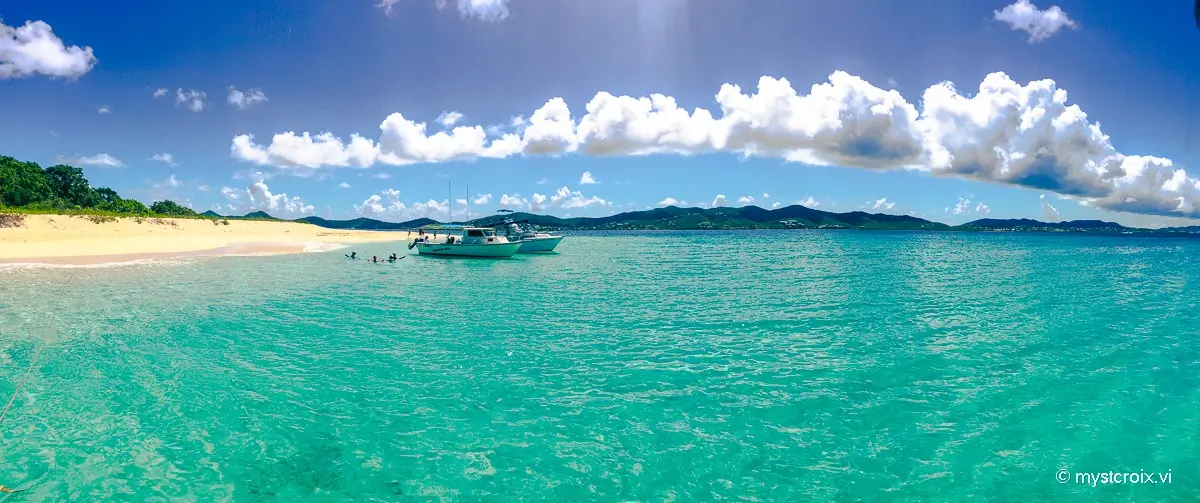 Boats at Buck Island National Monument's Turtle Beach