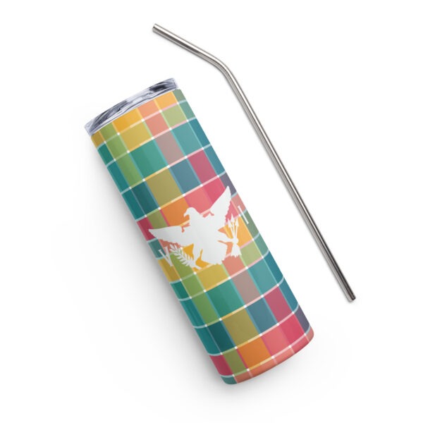 USVI Madras Inspired Stainless steel tumbler with VI Flag emblem