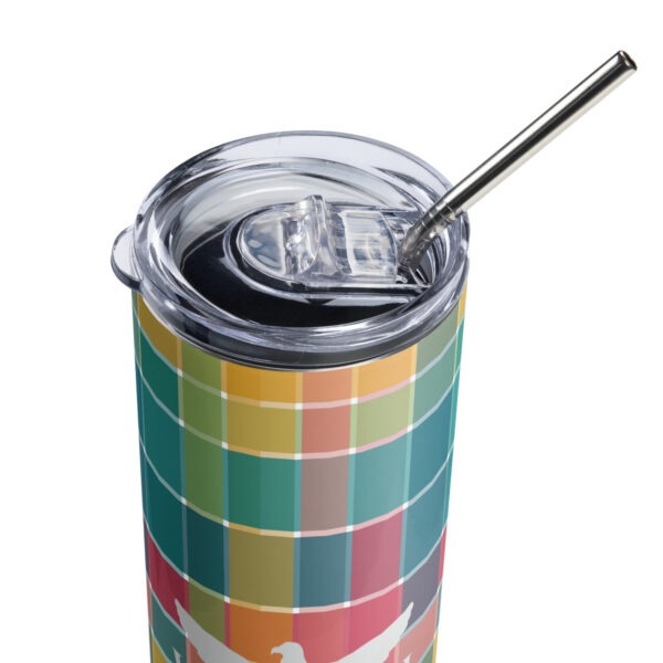USVI Madras Inspired Stainless steel tumbler with VI Flag emblem - Image 4