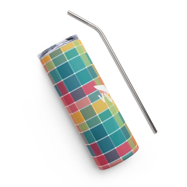 USVI Madras Inspired Stainless steel tumbler with VI Flag emblem - Image 5