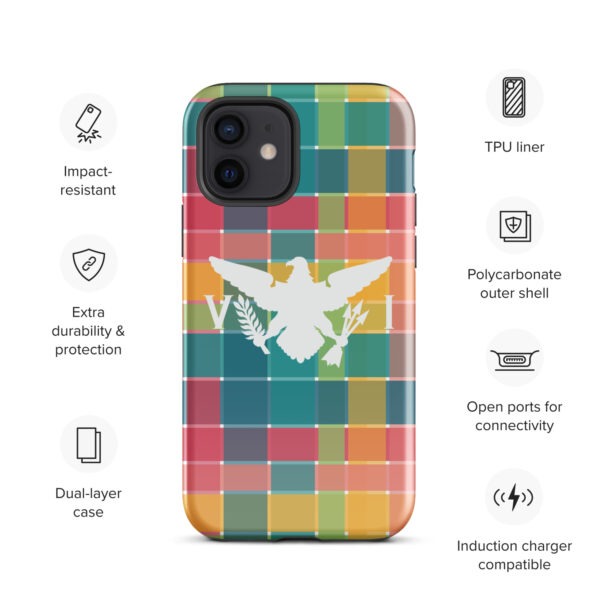 USVI Madras Inspired Tough Case for iPhone® with VI Flag emblem - Image 6