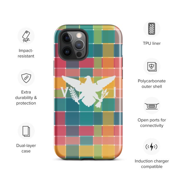USVI Madras Inspired Tough Case for iPhone® with VI Flag emblem - Image 7