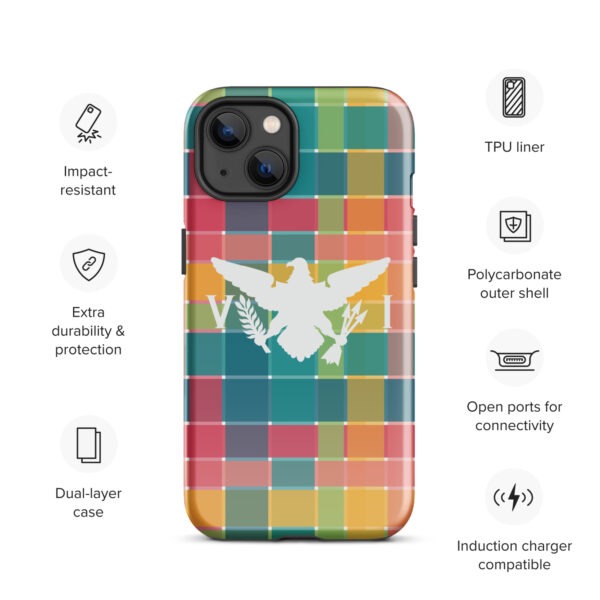 USVI Madras Inspired Tough Case for iPhone® with VI Flag emblem - Image 10