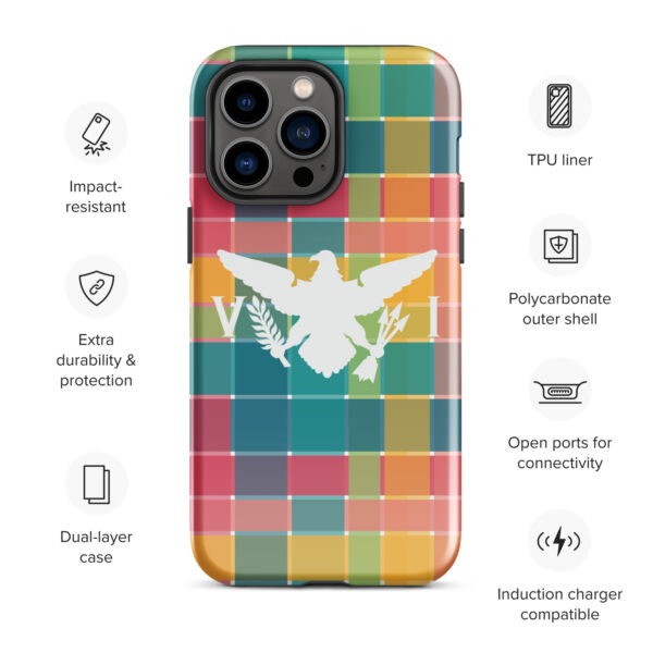 USVI Madras Inspired Tough Case for iPhone® with VI Flag emblem - Image 16