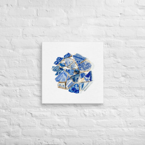 Blue House Flower Garden Chaney Collection canvas art 20x20