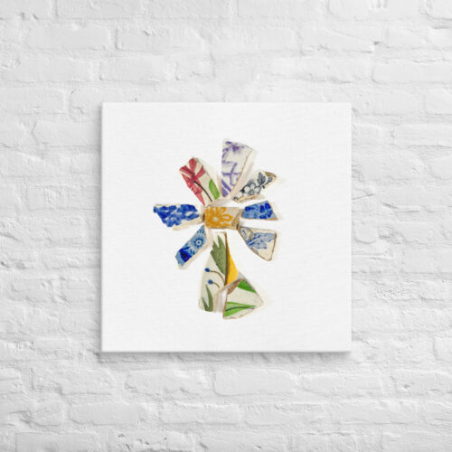 Rainbow Flower Chaney Collection Wraparound Canvas - 26×26