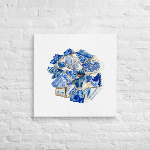 Blue House Flower Garden Chaney Collection canvas art