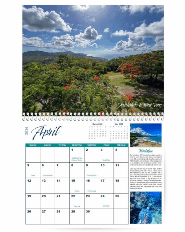 2026 St Croix Photo Calendar Arpil