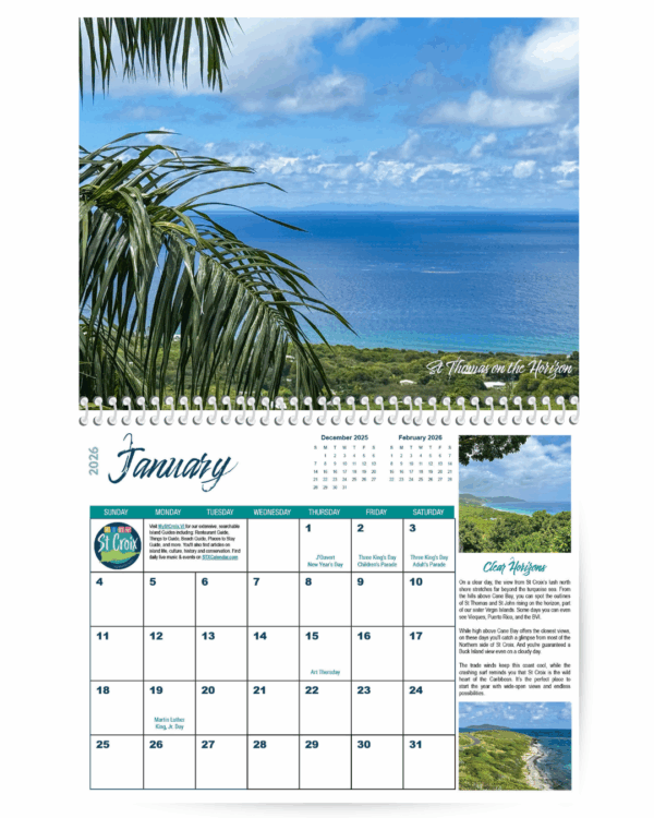 2026 St Croix Photo Calendar January