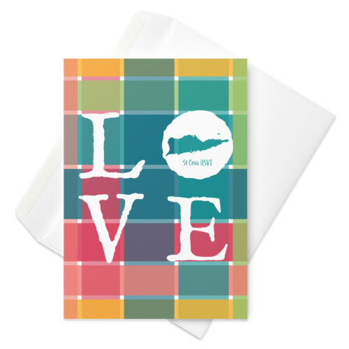 With Love from St Croix USVI Madras Inspired Greeting card